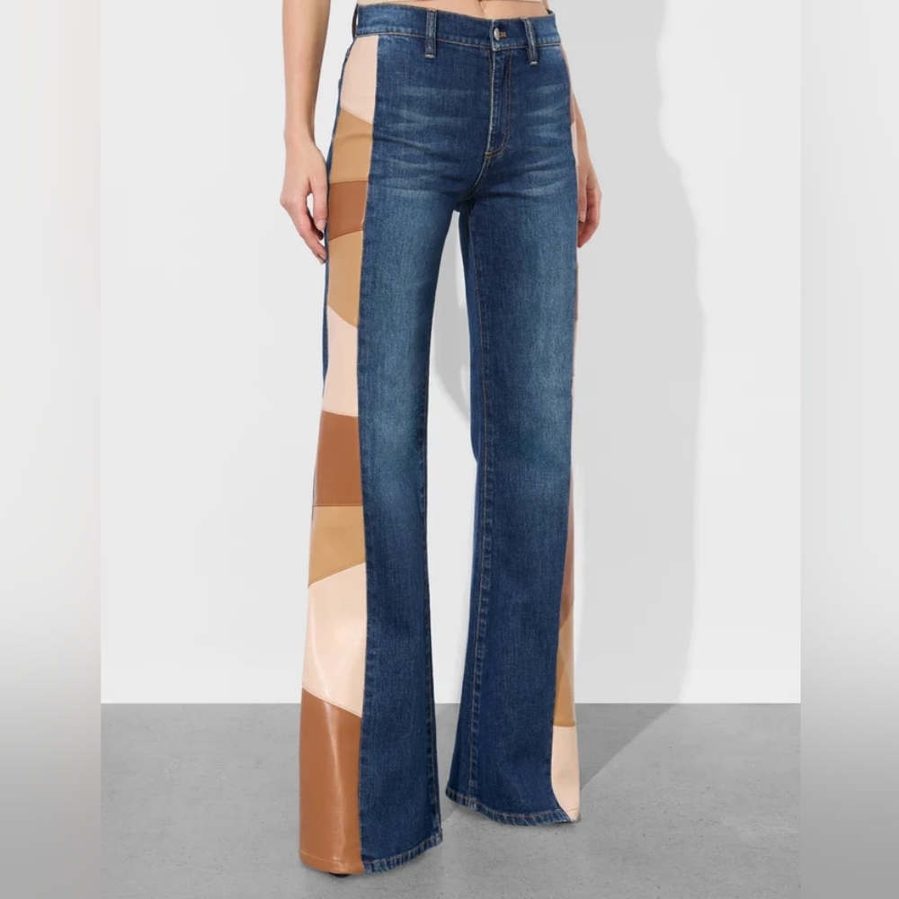 Alice + Olivia SB VEGAN PATCHWORK JEAN